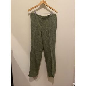 Vintage Biacci women’s 90s 80s green tweed pleated trouser straight pants size 6